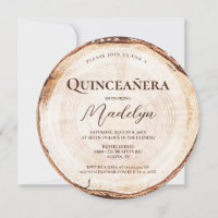 Rustic 15th birthday Quinceanera Wood Grain