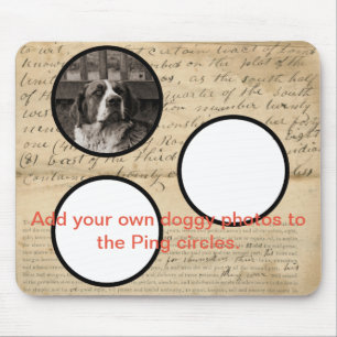 Rustic 1860's Your Custom Dog Art Ephemera Print Mouse Mat