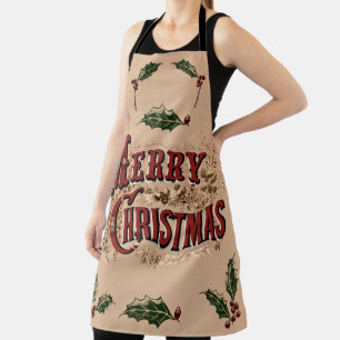 Rustic 1876 Merry Christmas Apron