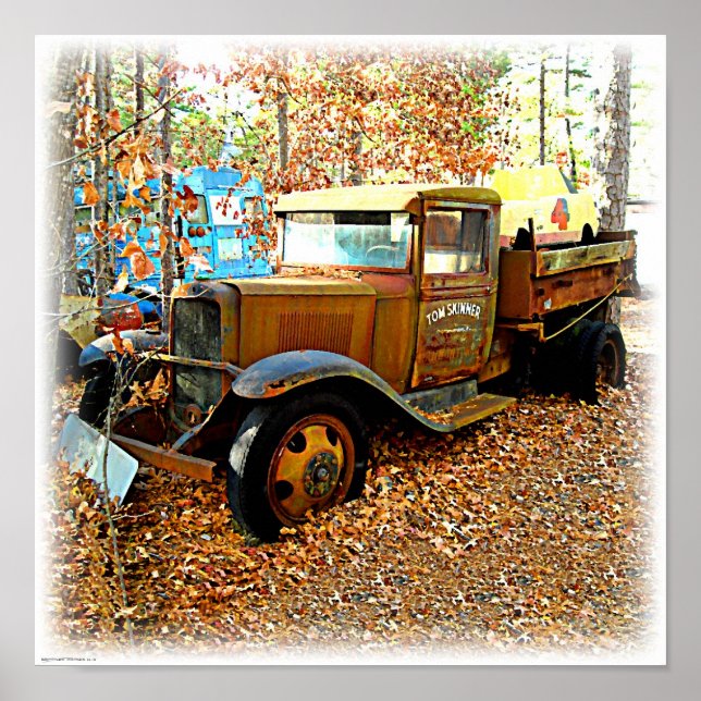 Rustic 1930s Era Skinners Junk Yard Tow Truck Poster (Front)