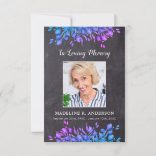 Rustic 3.5 x 5 Memorial Photo Funeral Prayer Card