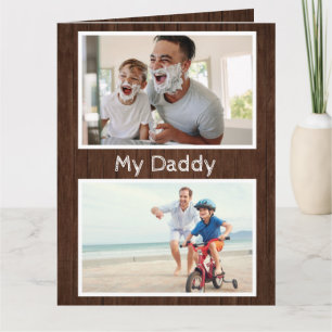 Rustic 4 Photo Father's Day Card From Admiring Son