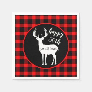 Rustic 50th Birthday Deer Antlers Napkin