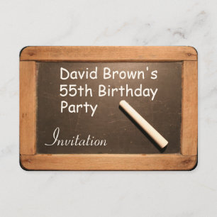 Rustic 55th Birthday Party Celebration Invitation