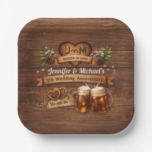 Rustic 5th Wood Wedding Anniversary We Still Do Paper Plate