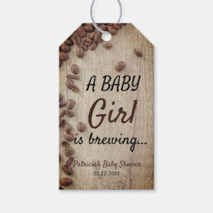 Rustic A Baby Girl Is Brewing Coffee Baby Shower Gift Tags