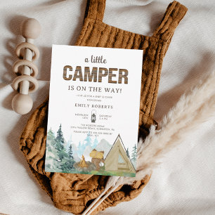 Rustic A Little Camper Baby Shower  Invitation