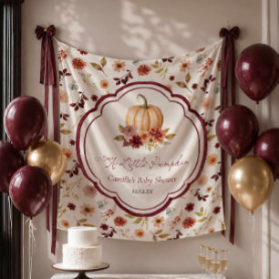 Rustic A Little Pumpkin Baby Shower Backdrop Tapestry