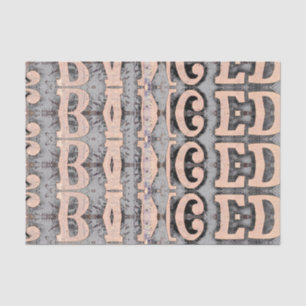Rustic Abstract Grey Beige Script Pattern Tissue Paper