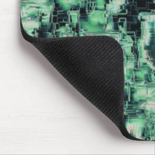 Rustic abstract image mosaic carved in green hue mouse mat
