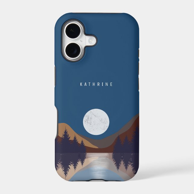 Rustic Abstract Landscape Forest Moon Reflection (Back)