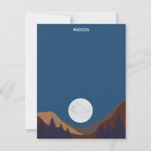 Rustic Abstract Landscape Forest Moon Reflection  Card