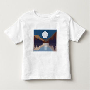 Rustic Abstract Landscape Forest Moon Reflection Toddler T-Shirt