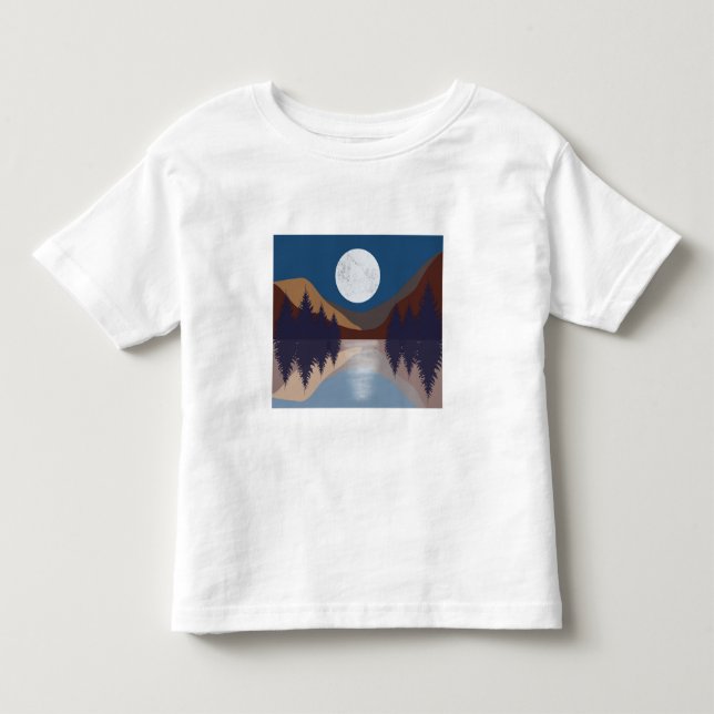 Rustic Abstract Landscape Forest Moon Reflection Toddler T-Shirt (Front)