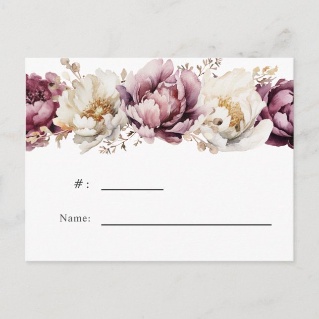 Rustic Abundance Floral Bridal Shower Game Card (Front)