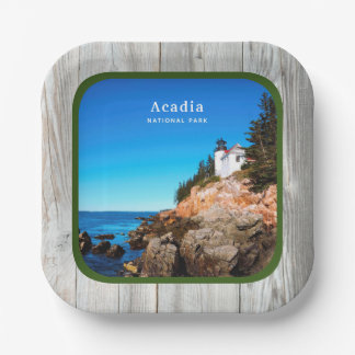 Rustic Acadia National Park Custom Photo  Paper Plate
