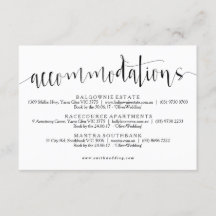Rustic Accommodations Info Card