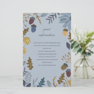 Rustic acorn leaves fall wedding Guest Information