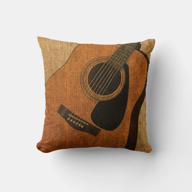 Rustic Acoustic Guitar Cushion (Front)