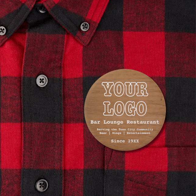 Rustic Add Logo Bar Lounge Restaurant Marketing Ke 7.5 Cm Round Badge (Creator Uploaded)