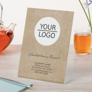 Rustic Add Logo Custom Text Company Promotion Pedestal Sign