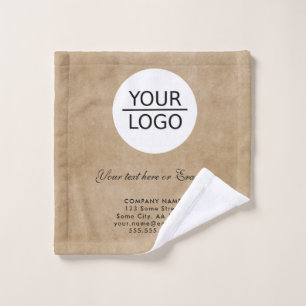 Rustic Add your Logo Custom Text Company Promotion Bath Towel Set