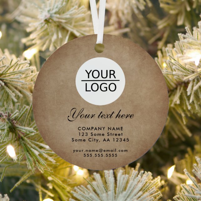 Rustic Add your Logo Custom Text Promotion Metal Tree Decoration (Insitu)