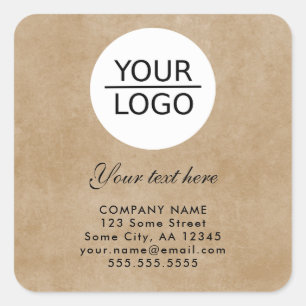 Rustic Add your Logo Custom Text Promotion Square Sticker