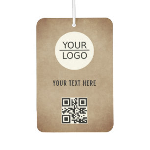 Rustic Add your Logo QR Code Custom Text Promotion Car Air Freshener