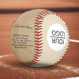 Rustic Add your Logo with Custom Text Promotional  Baseball