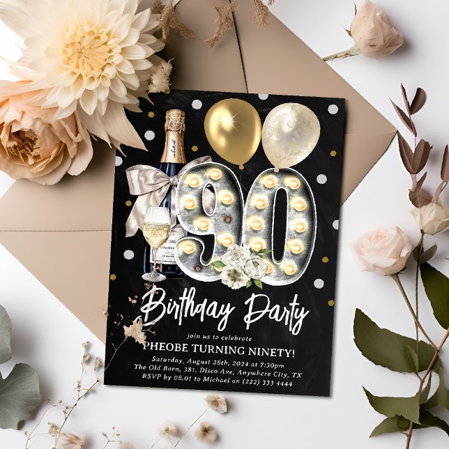Rustic Adult 90th Birthday Party Invitation (Creator Uploaded)