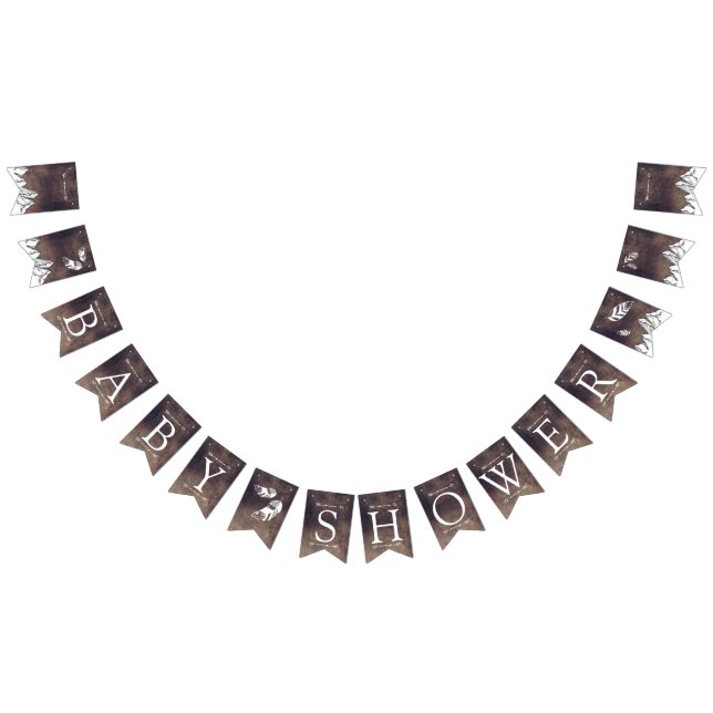 Rustic Adventure gender neutral babyshower Bunting (All)