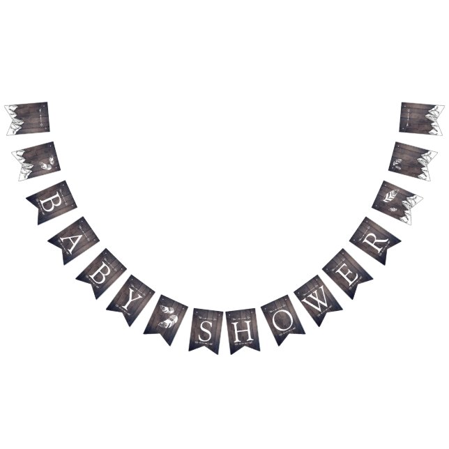 Rustic Adventure gender neutral babyshower Bunting (All)