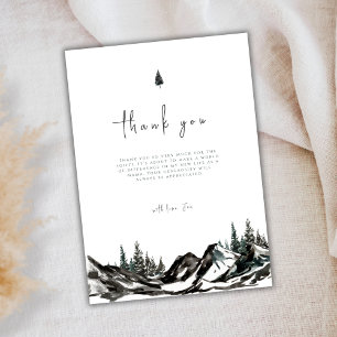 Rustic Adventure Mountain Forest Baby Shower Thank You Card
