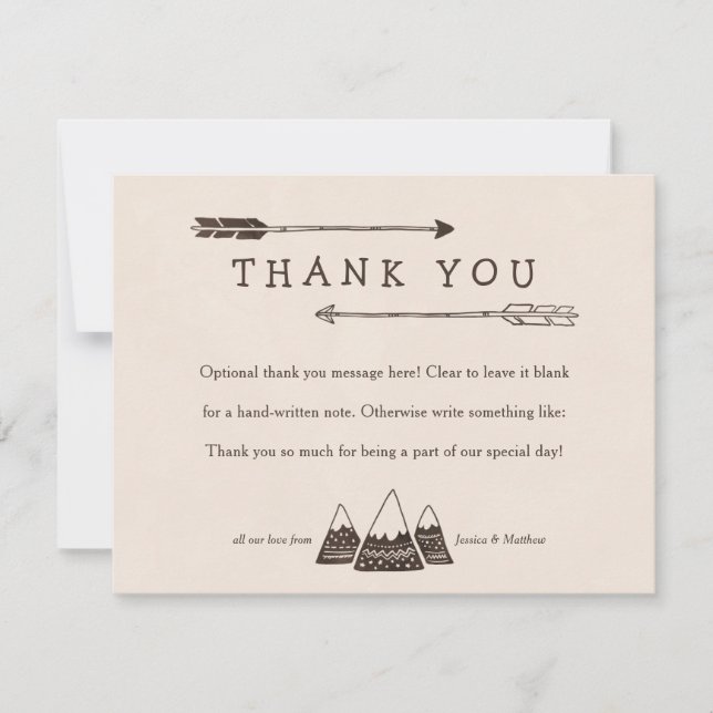 Rustic Adventure Themed Thank You Cards for Shower (Front)