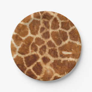rustic african fashion safari animal giraffe print paper plate