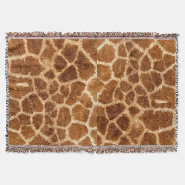 rustic african fashion safari animal giraffe print throw blanket (Front)