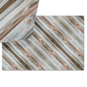 Rustic Aged Wood Brown and Grey Tissue Paper