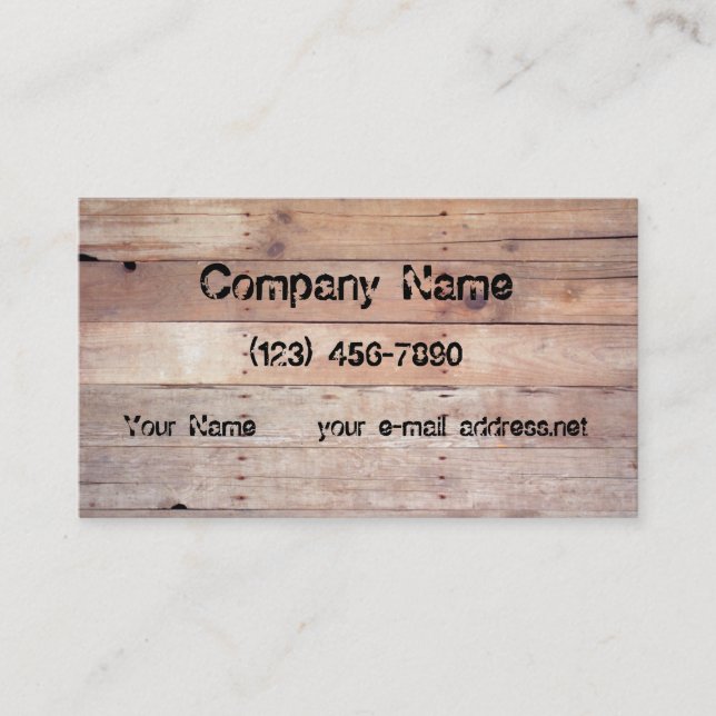 Rustic Aged Wood Planks Business Card (Front)