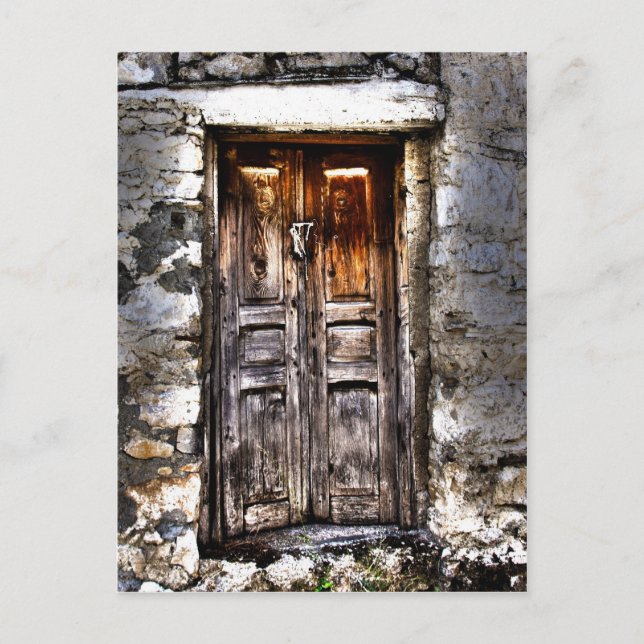 Rustic Ages Country Cottage Wooden Doorway Postcard (Front)