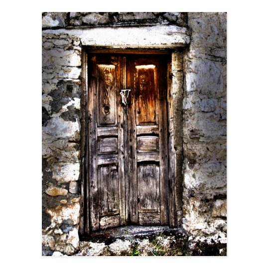 Rustic Ages Country Cottage Wooden Doorway Postcard
