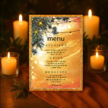 Rustic Amber Dinner Invitation