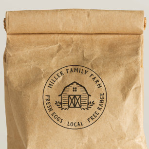 Rustic American Family Farm Custom Round Egg Self-inking Stamp