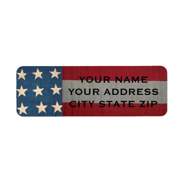 Rustic American Flag Address Labels (Front)