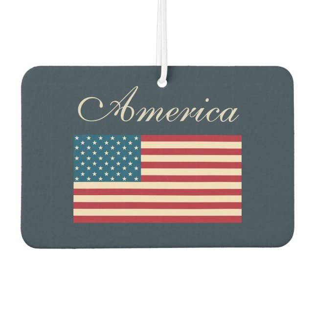 Rustic American Flag Car Air Freshener  (Front)