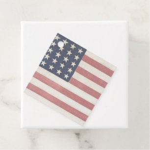 Rustic American Flag Favour Tags