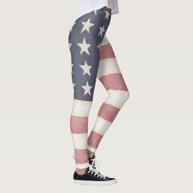 Rustic American Flag Leggings (Right)