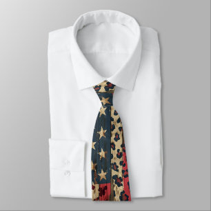 Rustic American Flag Leopard Print (1) Tie