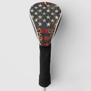 Rustic American Flag Leopard Print (3) Golf Head Cover