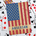 Rustic American Flag Personalised Wood Patriotic Playing Cards<br><div class="desc">USA American Flag playing cards - American flag ,  stars and stripes in a distressed red white blue design on wood. 
Personalise with Name . 
COPYRIGHT © 2021 Judy Burrows,  Black Dog Art - All Rights Reserved. Rustic American Flag Personalised Wood Patriotic Playing Cards</div>